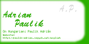 adrian paulik business card
