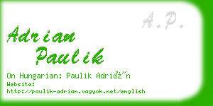 adrian paulik business card